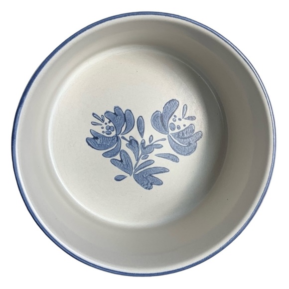 Pfaltzgraff Yorktowne Souffle Casserole Ribbed Baking Serving Blue Gray #406 USA - Picture 4 of 7